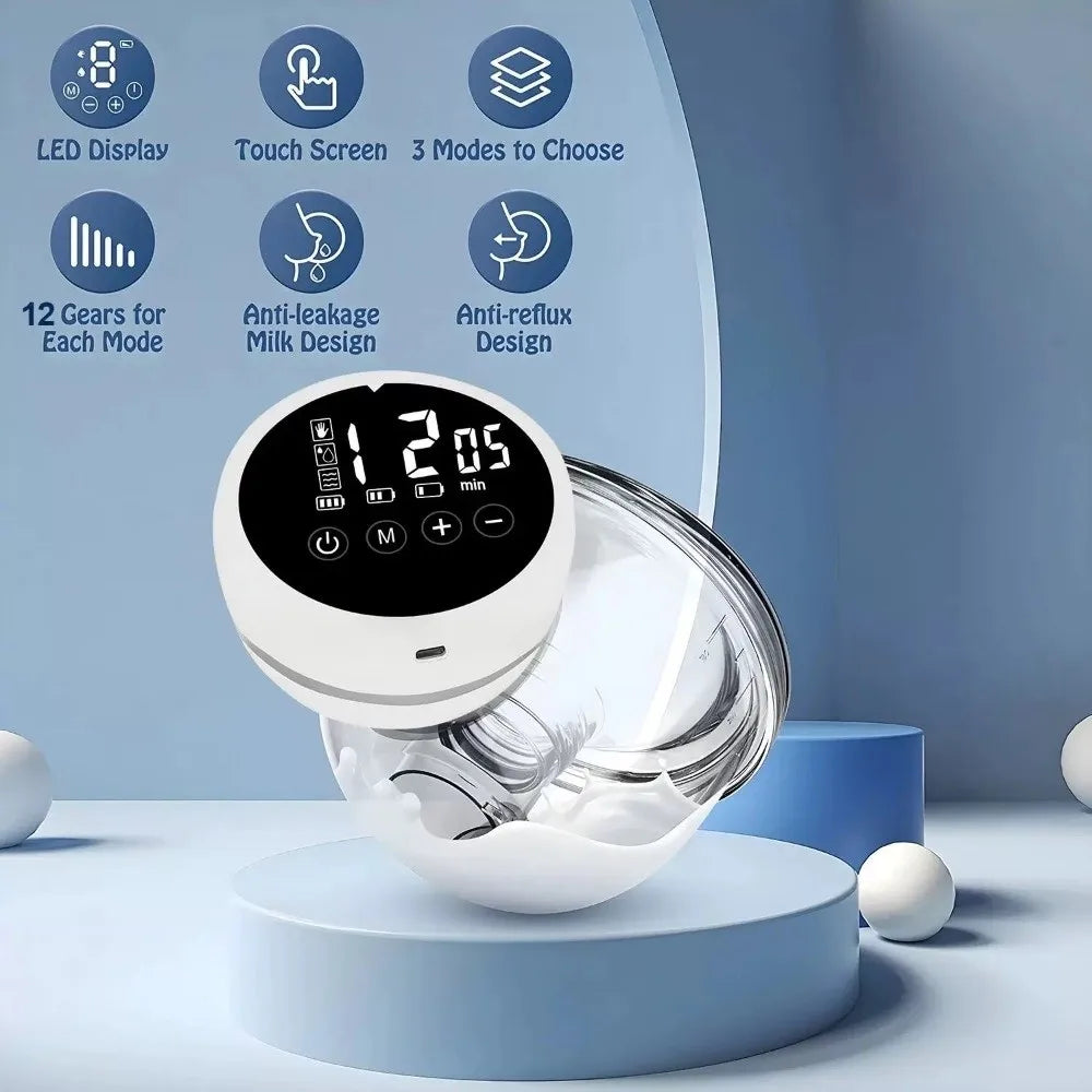 180ML Capacity Electric Breast Pump Intelligent Integrated High Suction Hands Free Breast Pump Massage Painless